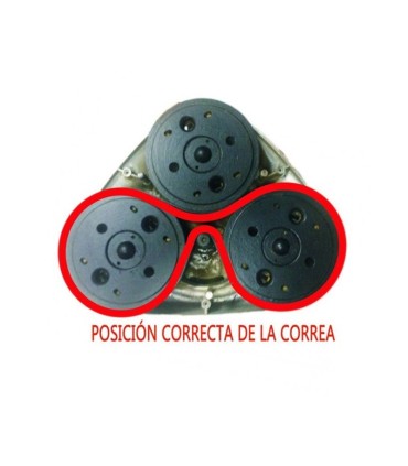 Posición correcta de la correa enceradora