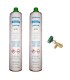Pack gas refrigerante R600a isobutano + válvula