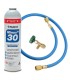 Gas refrigerante ecológico MINUS 30 R12-R134A + manguera carga 1/4" y 1/4" + válvula
