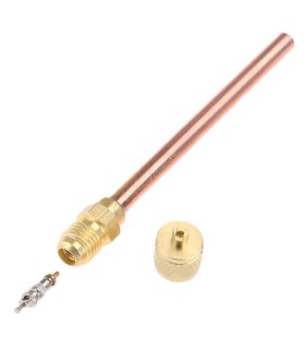 Válvula obús 1/4" para soldar con tubo 6x100mm