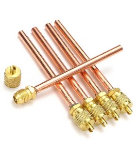 Pack 5 obús carga refrigerante 1/4" para soldar con tubo 6x100mm