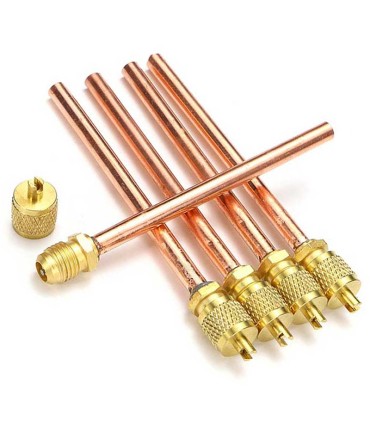 Pack 5 obús carga refrigerante 1/4" para soldar con tubo 6x100mm