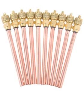 Pack 10 obús válvula carga 1/4" para soldar con tubos 6x100mm