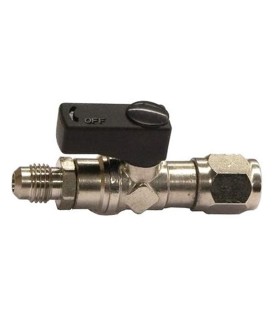 Válvula servicio botellas gas refrigerante 1/2" y 1/4" SAE