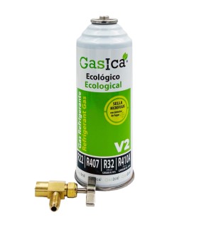 Gas refrigerante R22-R32-R407-R290-R410A Gasica V2 y válvula