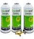 Gas refrigerante R22-R32-R407-R290-R410A Gasica V2 pack 3 botellas y válvula
