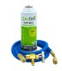 Pack botellas gas refrigerante R22-R32-R407-R290-R410A Gasica V2 + manguera carga 1/4"-1/4" + válvula