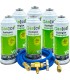 Pack 6 botellas gas refrigerante R22-R32-R407-R290-R410A Gasica V2 + manguera carga 5/16"-1/4" + válvula
