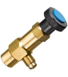 Llave servicio botellas gas refrigerante 1/4"x1/4" SAE