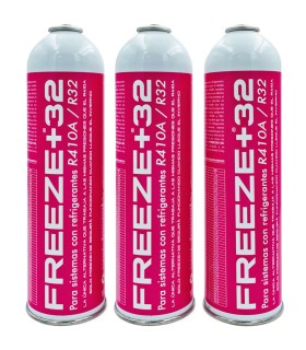 Pack 3 botellas gas refrigerante R-410A R-32 FREEZE+32