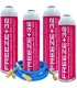 Pack 4 botellas gas refrigerante R-410A R-32 FREEZE+32 + manguera carga 1/4"-1/4" + válvula