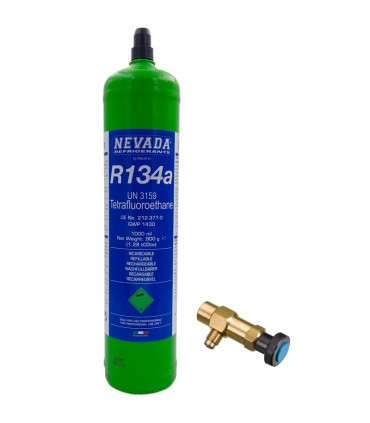 Gas refrigerante R134a Nevada + válvula 1/4x1/4 SAE