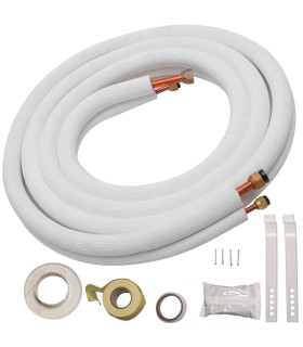 Tubería cobre aislado 1/4"-5/8" de 5 metros + accesorios montaje