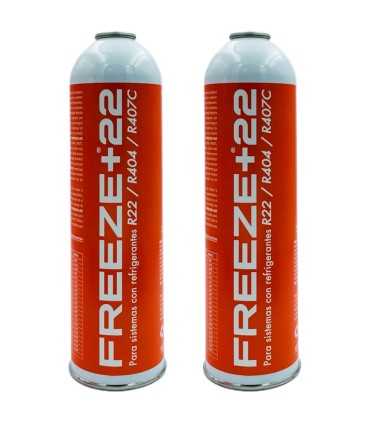 Pack 2 botellas gas refrigerante R22-R404-R407C FREEZE+22