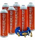Pack 6 botellas gas refrigerante R22-R404-R407C FREEZE+22 + manguera carga 1/4"-1/4" + válvula