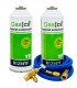 Pack gas refrigerante ecológico R1234yf GASICA YF + manguera carga 1/4"-1/4" + válvula