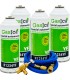 Gas refrigerante R1234yf GASICA YF pack 4 botellas + manguera carga 1/4"-1/4" + válvula