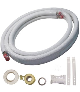 Tubería cobre aislado 1/4"-5/8" de 3 metros + accesorios montaje
