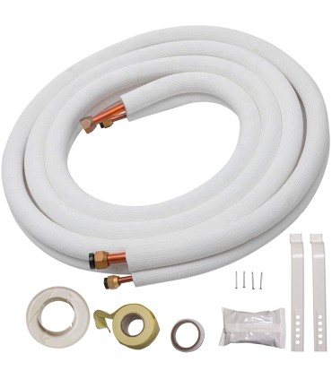 Tubería cobre aislado 1/4"-3/8" de 5 metros + accesorios montaje