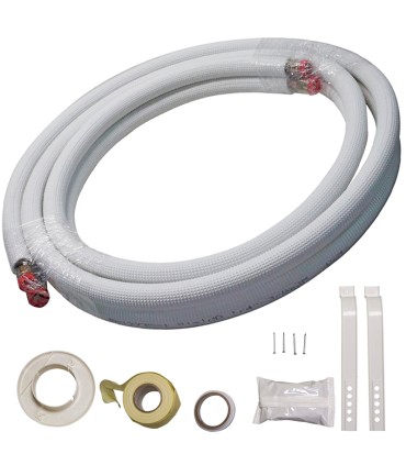 Tubería cobre aislado 1/4"-5/8" de 3 metros + accesorios montaje
