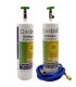Pack 2 botellas gas refrigerante GASICA PRO D2 - R12 R134a + manguera carga 1/4"x1/4"