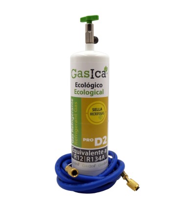 Gas refrigerante ecológico GASICA PRO D2 - R12 R134a + manguera carga 5/16"x1/4"