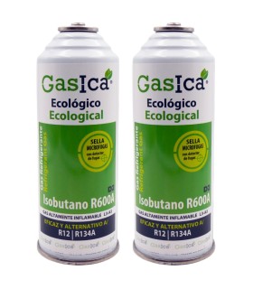 Pack gas refrigerante R12 R134A Gasica D2 Isobutano R600A