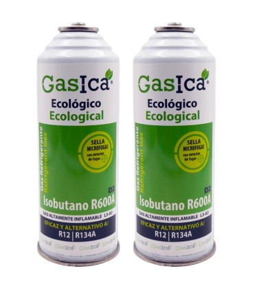 Pack gas refrigerante R12 R134A Gasica D2 Isobutano R600A