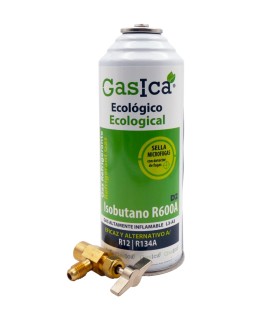 Gas refrigerante R12 R134A Gasica D2 Isobutano R600A + válvula