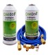 Pack gas refrigerante R12 R134A Gasica D2 Isobutano R600A + manguera carga 5/16"-1/4" + válvula