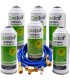 Gas refrigerante R12 R134A Gasica D2 pack 6 botellas Isobutano R600A + manguera carga 1/4"-1/4" + válvula