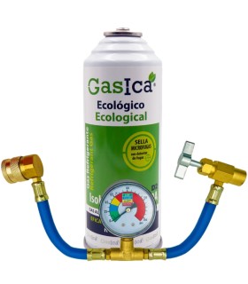 Gas refrigerante R12 R134A Gasica D2 Isobutano R600A + manómetro + manguera + válvula