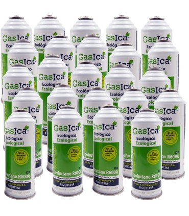 Gas refrigerante R12 R134A Gasica D2 pack 24 botellas Isobutano R600A