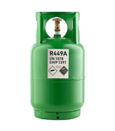 Gas refrigerante R-449A bombona 10Kg sustituto de los gases R-404A y R-507