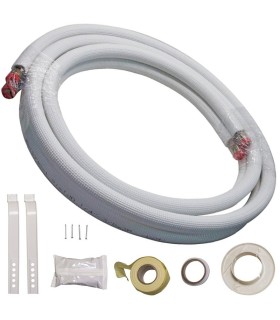Tubería cobre aislado 1/4"-1/2" de 3 metros + accesorios montaje