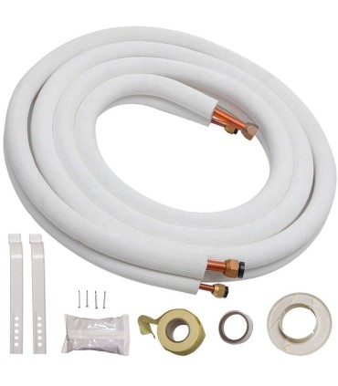 Tubería cobre aislado 3/8"-5/8" de 5 metros + accesorios montaje