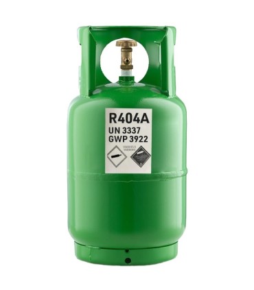 Gas refrigerante R-404A bombona 10kg sustituto del gas R-502.