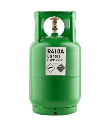 Gas refrigerante R-410A bombona 10kg sustituto del gas R-22