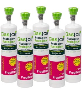 Pack 5 botellas gas refrigerante ecológico Propileno Gasica PRO C10 - R32 R410A