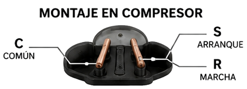 Relé arranque 1030021 montaje compresor