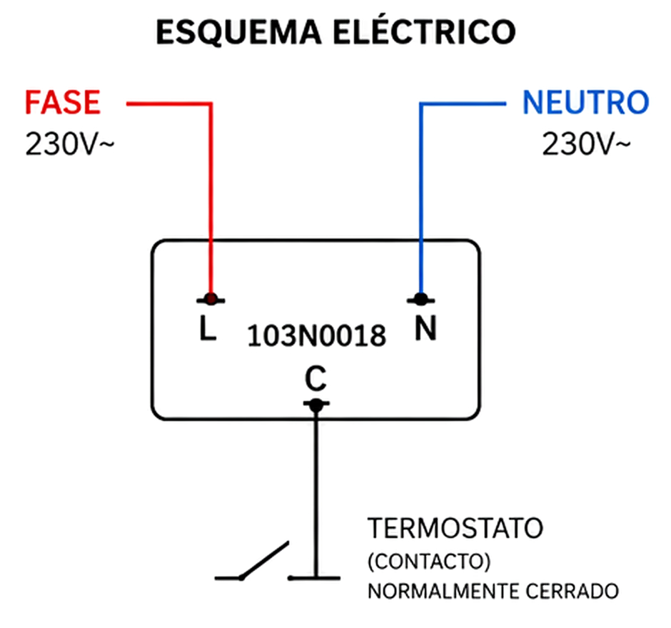 Relé compresor hermético 103N0021 esquema eléctrico